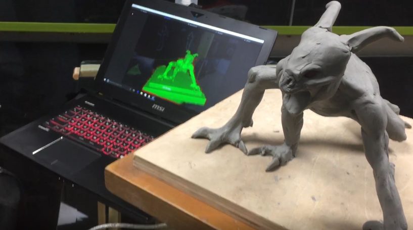 escaneo de criatura de plastilina