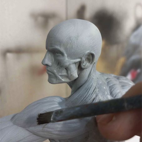 impresion 3d de figura clasica Discobolo en version desollado modelado por Rafa Zabala